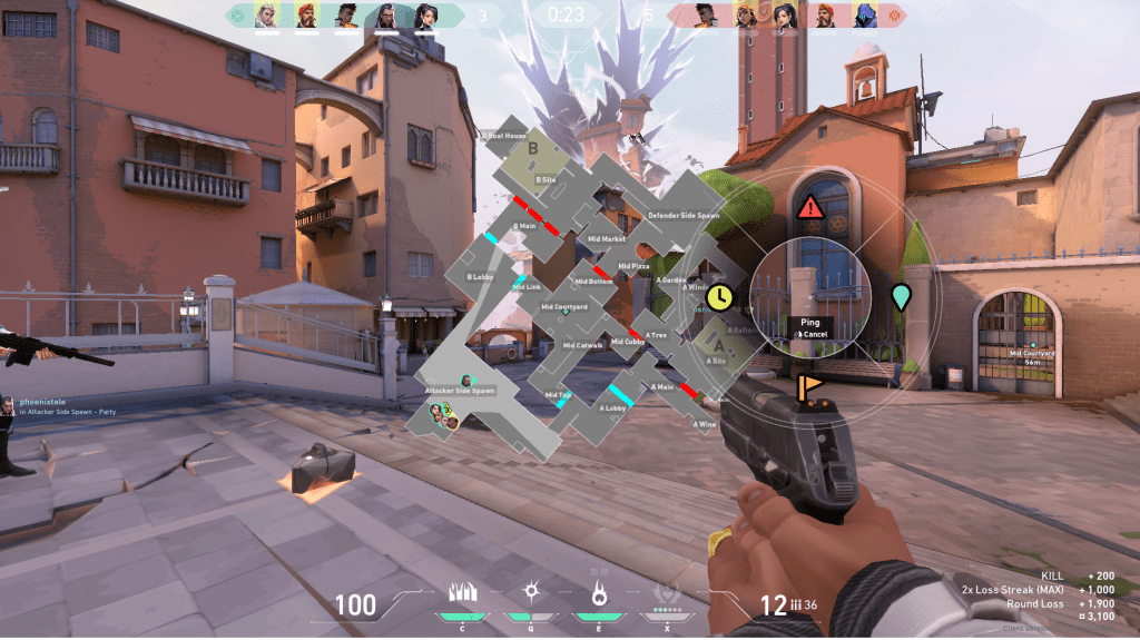 The current ping system, featuring 5 varying pings to alert allies.